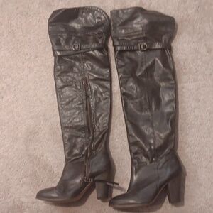 Vero Cuoio Chocolate Brown Over-the-Knee Boots Size 9 Leather EUC